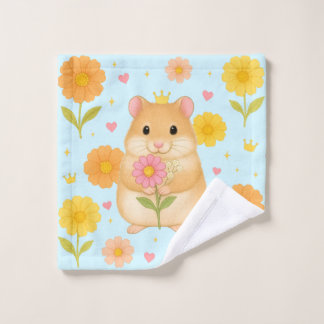 HIMEKARI Floral Hamster Wash Towel – Blue Waschlappen
