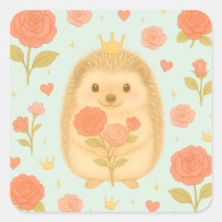 HIMEKARI Floral Hedgehog Sticker – Green