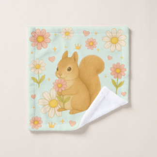 HIMEKARI Floral Squirrel wash Towel (Green) Waschlappen
