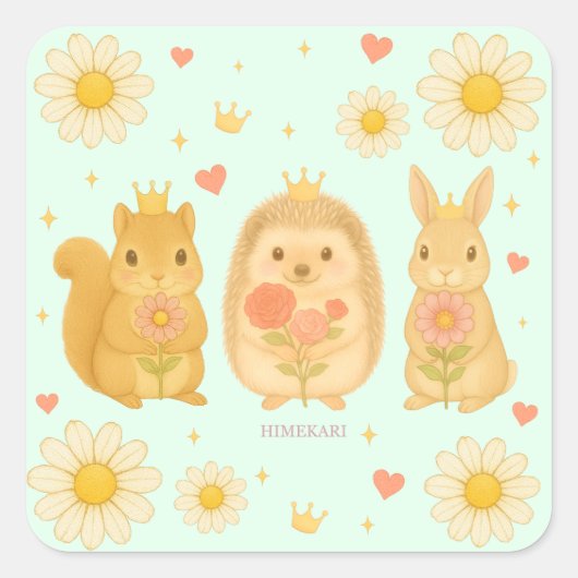 HIMEKARI Stars Sticker – Green (Vorderseite)
