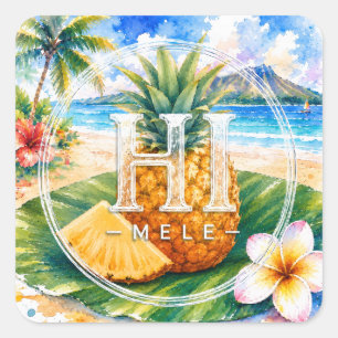 HIMELE Little Hawaiʻi Aufkleber — Ananas 