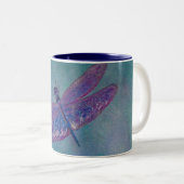 Himmel-Abstreicheisen-Libelle Zweifarbige Tasse (VorderseiteRechts)