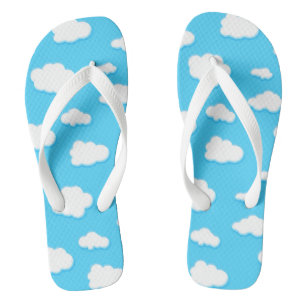 Himmel aus Blau und flauschigen weißen Wolken - Fl Badesandalen