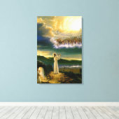 Himmel begrüßt Embrace Jesus in der Abenddämmerung Leinwanddruck (Insitu (Holzboden))