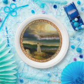 Himmel begrüßt Embrace Jesus in der Abenddämmerung Pappteller (Party)