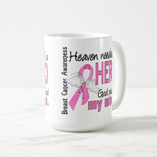 Himmel benötigte einen Held-Mama-Brustkrebs Kaffeetasse (VorderseiteRechts)