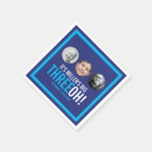 Himmel blau 30. Drei OH! Foto Geburtstag Serviette (Ecke)