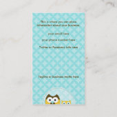 Himmel-Blau-Eulen-Visitenkarten Visitenkarte (Rückseite)