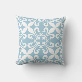 Himmel-Blau French Fleur de Lys Pattern Kissen