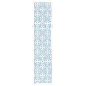 Himmel-Blau French Fleur de Lys Pattern Kurzer Tischläufer (Vorderseite)