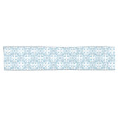 Himmel-Blau French Fleur de Lys Pattern Kurzer Tischläufer (Horizontal)