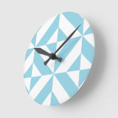 Himmel-Blau-geometrisches Deko-Würfel-Muster Runde Wanduhr (Winkel)