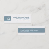 Himmel-Blau-Monogramm-Streifen Mini Visitenkarte (Vorne/Hinten)