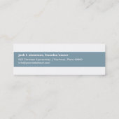 Himmel-Blau-Monogramm-Streifen Mini Visitenkarte (Rückseite)