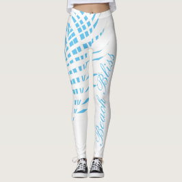 Himmel-Blau-weißer Palme-Blatt-StrandBliss cool Leggings