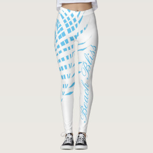 Himmel-Blau-weißer Palme-Blatt-StrandBliss cool Leggings