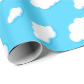 Himmel der blauen und flaumigen weißen Wolken - Geschenkpapier (Rolleneckpunkt)