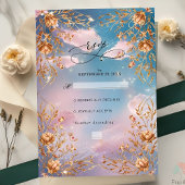 Himmel der Liebe Goldene Blume Hochzeit RSVP Karte