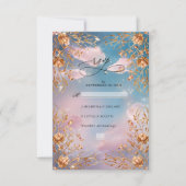 Himmel der Liebe Goldene Blume Hochzeit RSVP Karte (Vorderseite)