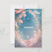 Himmel der Liebe Verziert Rosy Florals Hochzeit RSVP Karte (Vorderseite)