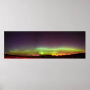 Himmel des leichten Nordlichtpanoramas Poster