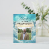 Himmel Engel Lebensfeier Foto  Einladung (Stehend Vorderseite)