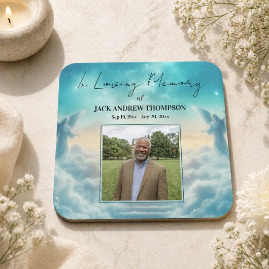 Himmel Engel Lebensfeier Foto  Rechteckiger Pappuntersetzer