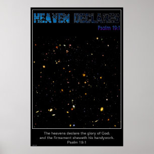 Himmel erklärt tiefe Feld-Ansicht von Hubble Poster