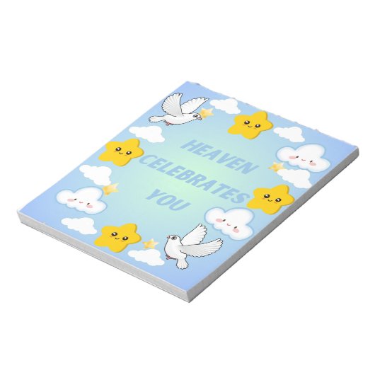 Himmel feiert Sie Christlich Notizblock (Rotiert)