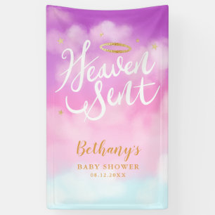 Himmel gesendete Goldhalo-Babyparty Banner