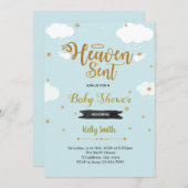 Himmel gesendete Jungenduscheneinladung Einladung (Vorne/Hinten)