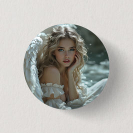 Himmel in den Augen: Engel des ruhigen Wunders Button