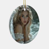 Himmel in den Augen: Engel des ruhigen Wunders Keramik Ornament (Rechts)