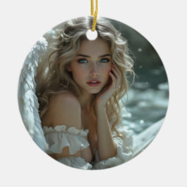 Himmel in den Augen: Engel des ruhigen Wunders Keramik Ornament