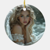 Himmel in den Augen: Engel des ruhigen Wunders Keramik Ornament (Hinten)