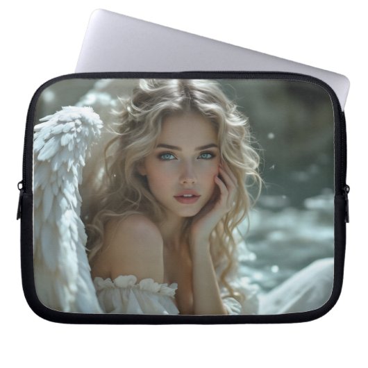 Himmel in den Augen: Engel des ruhigen Wunders Laptopschutzhülle (Vorderseite)