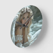 Himmel in den Augen: Engel des ruhigen Wunders Runde Wanduhr (Winkel)