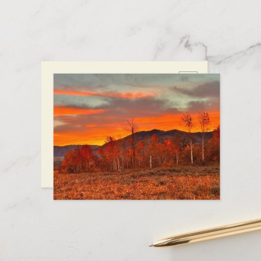 Himmel in Flammen Postkarte (Vorderseite/Rückseite Beispiel)