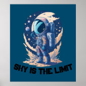 Himmel ist das Limit mit mit Astronaut Poster (Vorne)