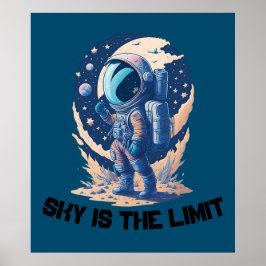 Himmel ist das Limit mit mit Astronaut Poster