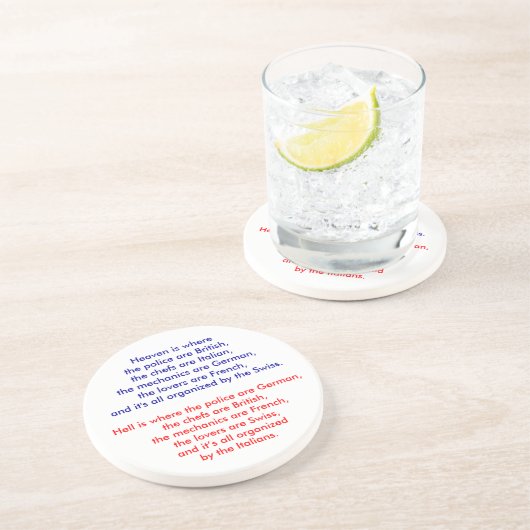 Himmel ist, wo die Polizei britisch ist, das che… Getränkeuntersetzer (Seite)