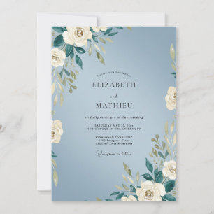 Himmel Ivory Pfingstrosen-Hochzeit Einladung