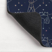 Himmel Katzen Konstellation Navy Blau Mauspad (Ecke)