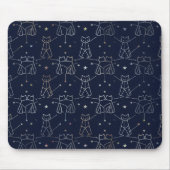 Himmel Katzen Konstellation Navy Blau Mauspad (Vorne)