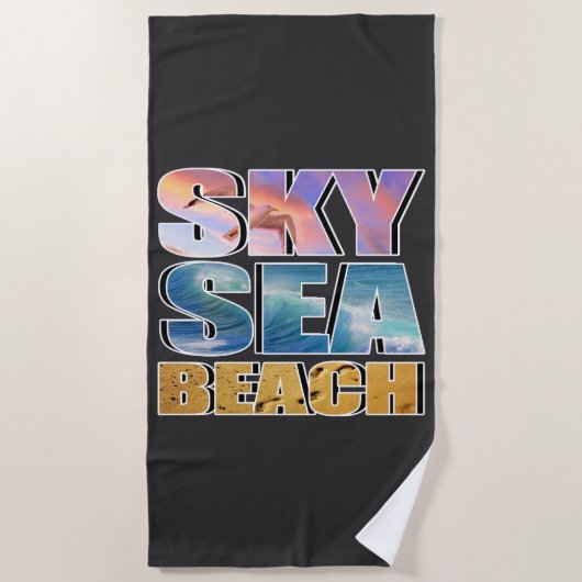 Himmel, Meer, Strand Strandtuch (Vorderseite)