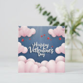 Himmel mit Text Happy Valentinstag Feiertagskarte (Stehend Vorderseite)
