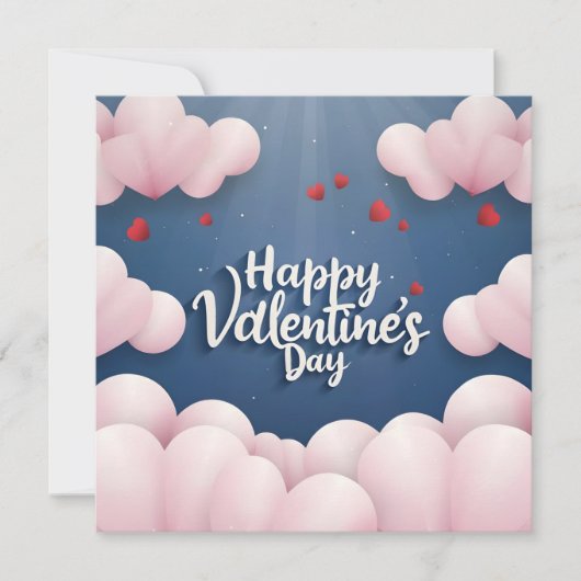 Himmel mit Text Happy Valentinstag Feiertagskarte (Vorderseite)