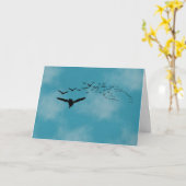 Himmel mit Vögeln Denken Sie an Sie Karte (Gelbe Blume)