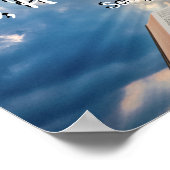 Himmel mit Wolken und Sonnenbänken Bibel Botschaft Poster (Ecke)