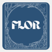 Himmel Nachtblumen-Blumenhändler-Logo-Aufkleber Quadratischer Aufkleber (Vorderseite)